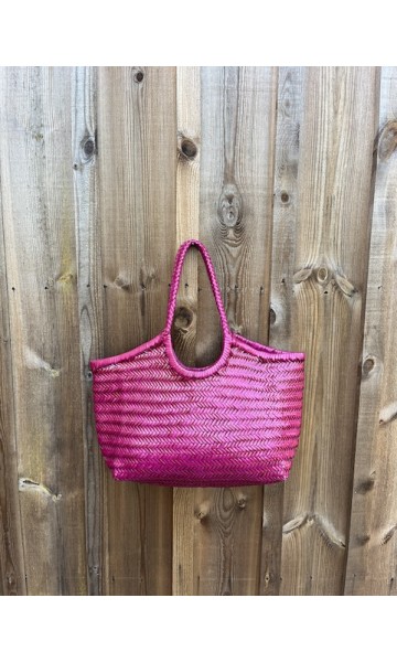 Cabas en cuir tressé Purple